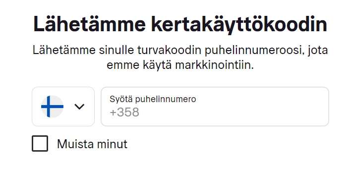 Puhelinnumero voidaan vaatia
